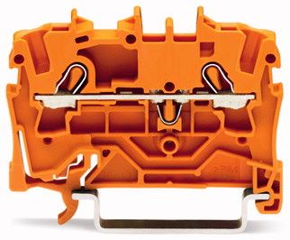 WAGO 2002-1202 svorka řadová oranžová na DIN lištu bezšroubová 2x měkký vodič do 2,5 tvrdý do 4