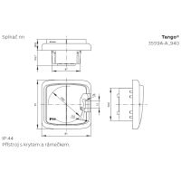 ABB 3559A-A52940 D Tango® Ovládač lustrový dvojitý IP 44, č.6+6 zapuštěný béžový bez rámečku bezšroubové (1)
