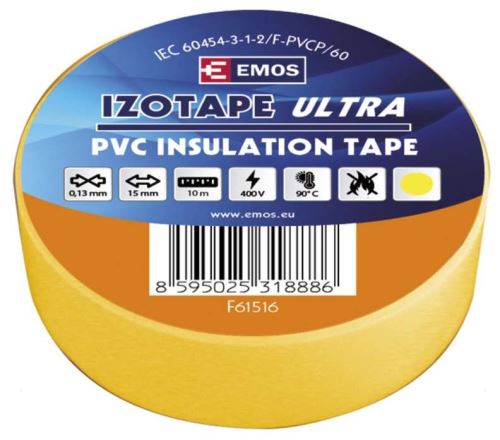 Izolační páska 211 Electrix PVC 15mmx10m ŽLUTÁ