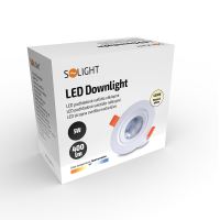 SOLIGHT LED WD211 podhledové náklopné světlo bodové IP20 5W, 400lm, 4000K denní bílá, kulaté, bílé (1)