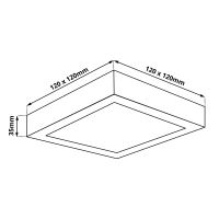 Přisazený LED panel 6W čtverec černý (2)
