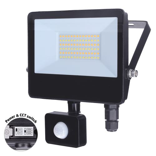 SOLIGHT LED WM-30WS-T reflektor TOP s pohybovým sensorem a volitelným výkonem a chromatičností 30W