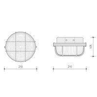 Panlux SKP-100/B svítidlo s mřížkou KRUH 100W bílá IP44 E27 (1)