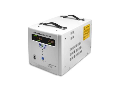 VOLT POLSKA Sinus Pro 2200 E záložní zdroj 12V/230V 2200VA 1600W Produkuje čisté sinusové vlny, vhodný na klimatizace,mrazničky,elektrické nářadí