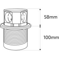 SOLIGHT PP100-B výsuvný blok se 4xzásuvka 230V, 1,5m přivodní kabel, průměr kolečka 100mm clic/clac-černý (2)
