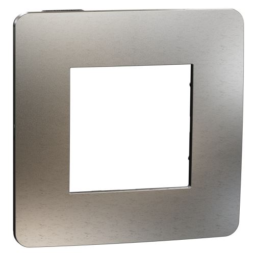 Schneider NOVÁ UNICA NU280256M rámeček jednonásobný WHITE ALUMINIUM/ČERNÁ