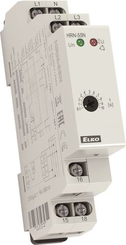 ELKO EP HRN-55N Relé pro kontrolu sledu a výpadku fází v rozvaděči 3x230/400V /7513/