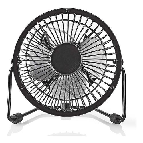 Nedis FNDK1BK10 Malý přenosný stolní ventilátor s USB-A napájením, 3W, délka kabelu 1m, otáčení o 360° černý