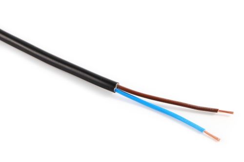 Kabel CYSY H05VV-F 2x0,75 černá PVC izolace slaněné licny ohebný vodič