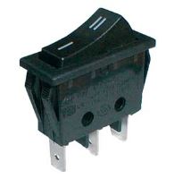 Vypínač kolébkový do panelu obdelník 2pol./3pin černý přepínací ON-ON 15A/250V AC