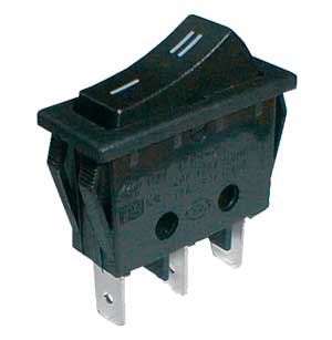 Vypínač kolébkový do panelu obdelník 2pol./3pin černý přepínací ON-ON 15A/250V AC