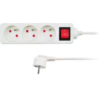 SOLIGHT PP11 Prodlužovací kabel s vypínačem 3zásuvky/2m 3x1mm2 Bílá