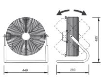 TURBO 3000 mobilní ventilátor v provedení chrom ideální na podium či kanceláře (1)