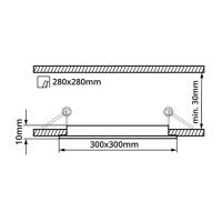 Zápustný LED panel 24W čtverec černý CW 300x300mm (2)