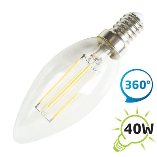 SOLIGHT LED žárovka svíčková RETRO STYL 230V 4W E14 440lm 3000K WW WZ401A