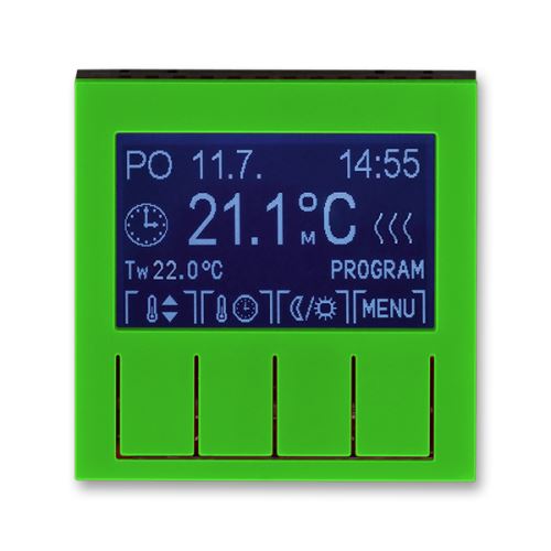 ABB 3292H-A10301 67 LEVIT Termostat univerzální programovatelný zelená/kouřová černá
