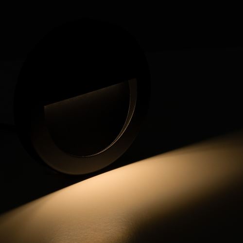 LED černé orientační svítidlo vestavné CW, 3W, IP65, 230V
