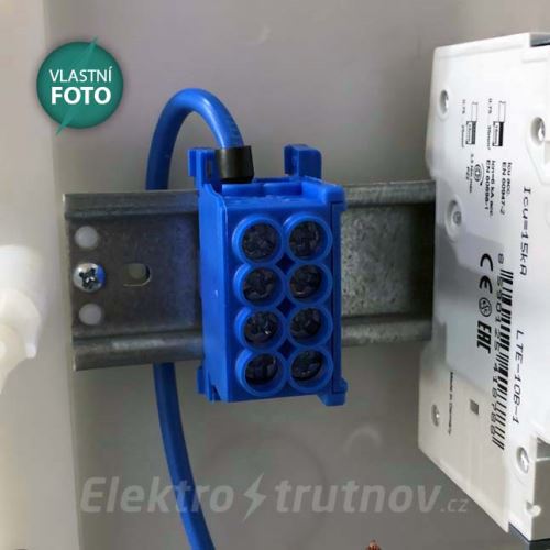 Werit rozbočovací svorkovnice na DIN lištu 114-12510700-00 4x až 25 mm2 400V Modrá