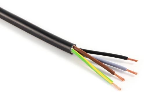 Kabel CYSY H05VV-F 4Gx0.75 černá PVC izolace slaněné licny ohebný vodič