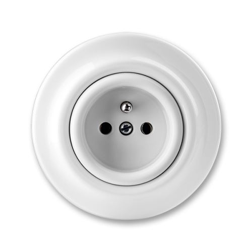 ABB 5519K-C02347 Decento® zásuvka s ochranným kolíkem  bílá-porcelán