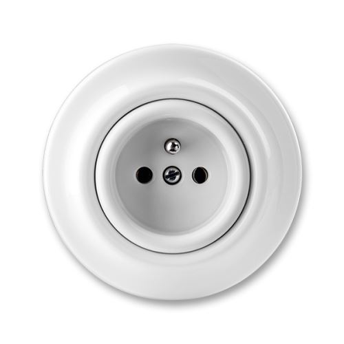 ABB 6619K-C06347 Decento® zásuvka s ochranným kolíkem  bílá-porcelán