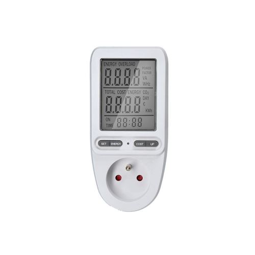 SOLIGHT DT27 digitální měřič elektrické spotřeby 230V/16A s velkým přehledným LCD displejem