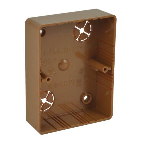KoposLK 80X28 2ZK_SD krabice přístrojová lištová pod dvouzásuvky ABB Classic a Swing - Světlé dřevo