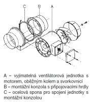 Soler&Palau TD 160/100 NT SILENT ventilátor potrubní - doběh, kuličková ložiska, tichý chod 100mm (2)