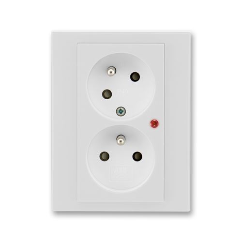 ABB 5593H-C02357 16 LEVIT Zásuvka dvojnásobná přepěťová ochrana šedá/bílá
