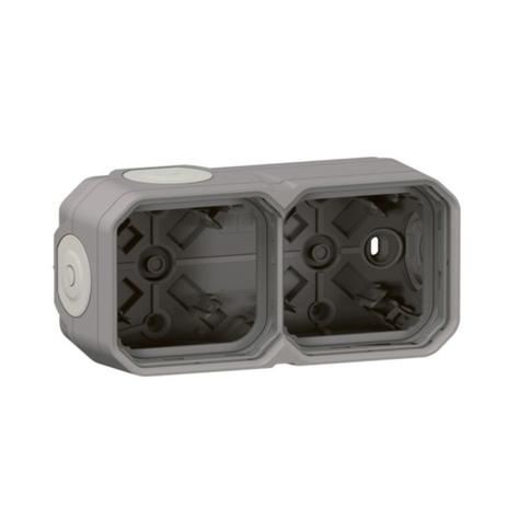 LEGRAND PLEXO 069672L dvojnásobná krabice průchozí šedá IP55 montáž na povrch
