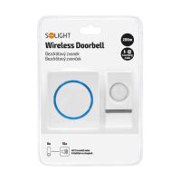 SOLIGHT 1L45 Domovní bezdrátový zvonek s dosahem 120m 48 melodií IP44 Bílý bateriový (1)