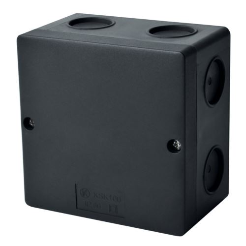 Kopos KSK 100 FA černá krabice IP66 vhodná pro montáž na dřevo bez izolační podložky 101x101x64mm