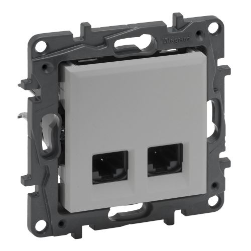 Legrand NILOÉ STEP zásuvka datová dvojitá RJ45 (CAT5E UTP) HLINÍK /863360/
