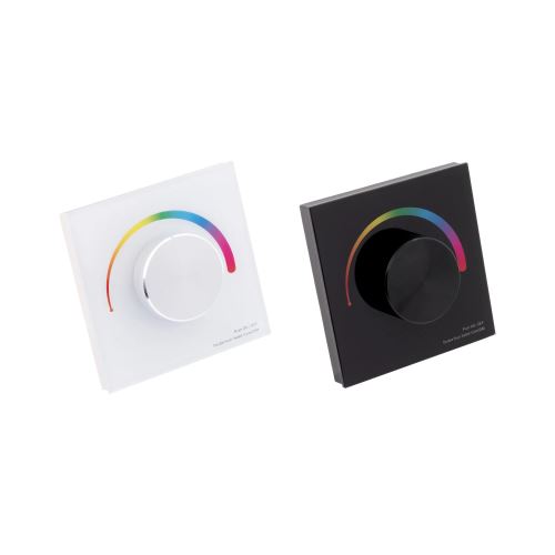DUPLEX RGB 3K skleněný nástěnný LED stmívač a ovladač pro přímé nebo dálkové RF (radiofrekvenční) ovládání