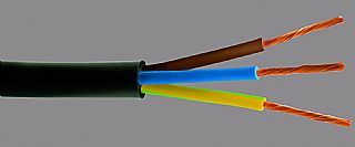 Kabel CYSY H05VV-F 3Gx1,5 černá PVC izolace slaněné licny ohebný vodič