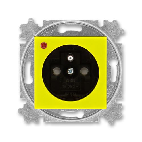 ABB 5599H-A02357 64 Zásuvka jednonásobná, přepěťová ochrana LEVIT žlutá/kouřová černá