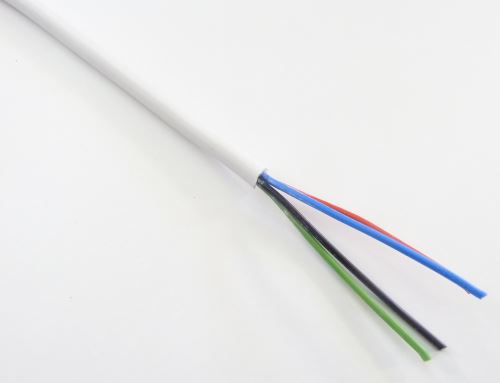Kabel RGB kulatý 4x0,5 barva bílá izolace PVC