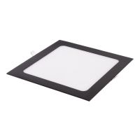 Zápustný LED panel 18W čtverec černý 225x225mm /BSN18-LED/Denní bílá