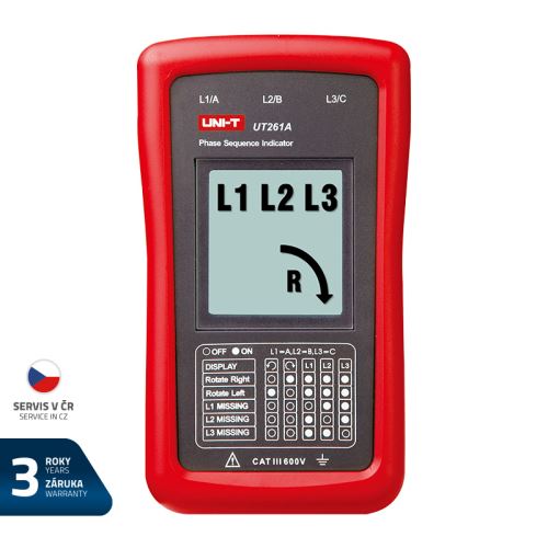 UNI-T UT261A Tester rotace sledu fází a indikátor otáček motoru