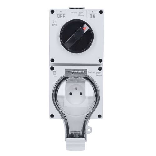 Solight 5B351 venkovní zásuvka s vypínačem a ochranou IP66 vodotěsná a prachotěsná 16A/230V nástěnná