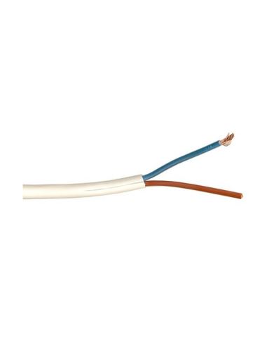 Kabel ohebný CYLY H03VVH2-F 2x0,75 plochý bílý barvy modrá-hnědá