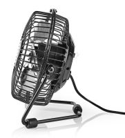 Nedis FNDK1BK10 Malý přenosný stolní ventilátor s USB-A napájením, 3W, délka kabelu 1m, otáčení o 360° černý (1)
