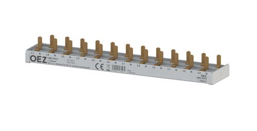 OEZ Propojovací lišta- sběrnice LMS-3N12 3+N pro 12 modulů 10mm2 /46804/ pro jednomodulový proudový chránič s nadproudovou ochranou