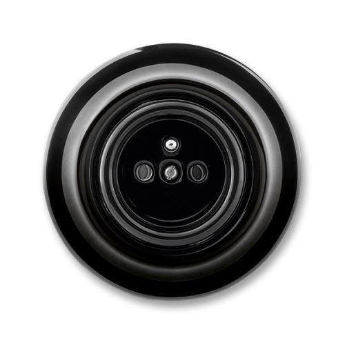 ABB 5519K-C02347 N Decento® Zásuvka jednonásobná s ochranným kolíkem černý porcelán