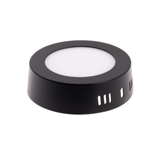 Přisazený LED panel černý 6W kulatý 120x35mm