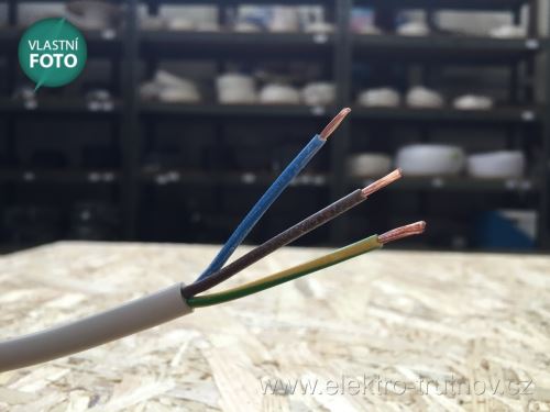 Kabel CYSY H05VV-F 3Gx1 bílá PVC izolace slaněné licny ohebný vodič