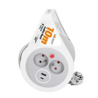 Solight PB25C prodlužovací kabel na bubnu 2zásuvka, USB A+C, 10m, 3x1mm2 PVC (1)