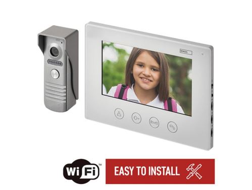 EMOS H2014 videotelefon EM-101 WIFI s kamerou a přenosem přes WIFI připojení, s aplikací pro mobilní telefony a přenosem přímo do Vašeho telefonu