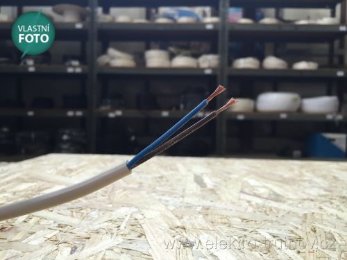 Kabel CYSY H05VV-F 2x1 bílá PVC izolace slaněné licny ohebný vodič