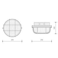 Panlux SKP-100/C svítidlo s mřížkou KRUH 100W černé IP44  E27 (1)